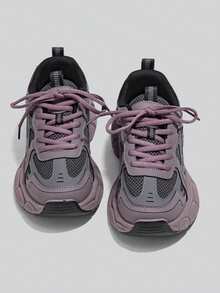 香芋紫厚底运动鞋，复古甜美风，秋冬出行必备