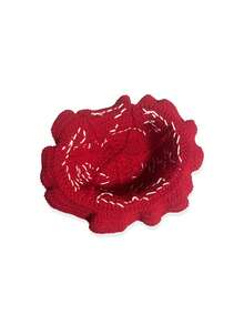1pc Handmade Crochet Strawberry Bucket Hat, Fashionable Decorative Boho Style Cute Hat - Red - View 4