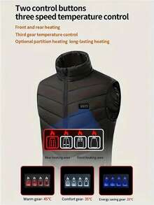 Unisex Intelligent Heated Vest, 27 Heating Zones, 3 Temperature Settings, Lightweight Sleeveless Jacket, Suitable For Running, Training, Hiking, Cycling And Daily Winter Wear (Battery Pack Not Included)