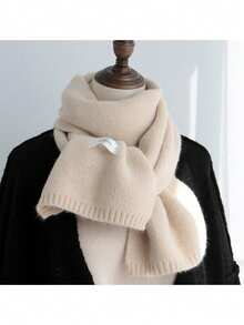 Solid Color Knitted Wool Scarf In Autumn And Winter - Cashmere Anti-Censored Scarf-Suitable For Students Outdoor Cycling - Warm - Cold And Anti-Freeze Scarf - Multicolor - View 5