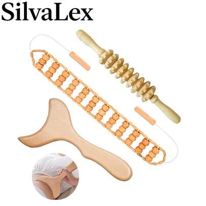 SilvaLex Holz Massagetool, Ganzkörper-Massagegerät, Handmassagegerät, Beinmassagegerät, Schultermassagegerät, Nacken-Massagegerät, Gesichtsmassagegerät, Rückenmassagegerät, Taillen-Massagegerät, Ganzkörper-Muskel-Massage, Multifunktionale Massage für verschiedene Körperteile, Körperrelaxationstool, geeignet für den Heimgebrauch, kann als Geschenk an Familie, Freunde, Klassenkameraden, Freundin verschenkt werden