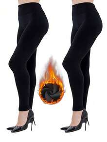 女士保暖内衬打底裤，高腰收腹，保暖显瘦，秋冬季必备！ - 彩色 - 查看 15