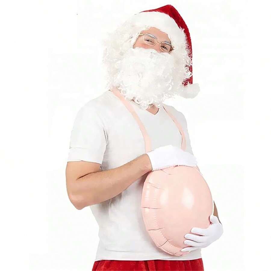 1 cái bụng giả bơm hơi hình ông già Noel bằng PVC dùng cho vũ hội hóa trang, đạo cụ tiệc hóa trang, đạo cụ bụng bầu cho phụ nữ mang thai - Nhiều màu - Xem 1