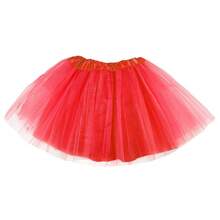 1 pièce Jupe tutu en tulle à 4 couches pour adulte, jupe bouffante de princesse pour le cosplay, l'anniversaire, le jeu de rôle, les accessoires de la Saint-Valentin - rouge vif - Voir 4