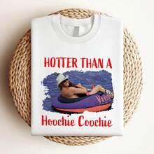 180g pure Cotton Hotter Than A   Chattahoochee Alan T Shirt Fan Tee Shirt Breathable streetwear Unisex designer clothes Stretched graphic Comfortable Slightly Casual Summer Stylish Women Top Graphic Tees women female fashion Versatile - Blanco - Ver 3