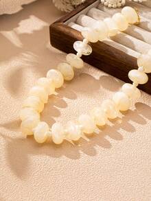 1 chiếc vòng cổ hạt nhựa hình tròn phong cách Bohemian họa tiết đám mây có móc kim loại, trang sức thủ công cho lễ hội hoặc đeo hàng ngày - vòng cổ hạt phẳng - Xem 18