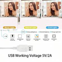 110cm White Dressing Table Set With Led Lighting Mirror, Drawers & Open Multi-Level Shelves, Adjustable Brightness, Large Vanity Makeup Desk Bedroom, Modern Design Bedroom Furniture - White - View 11