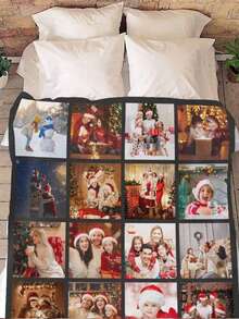 1 Stück personalisierbare Fotobettdecke, Familienbettdecke, Fotobettdecke, 9-Raster-Muster, Gedenk-Bettdecke. Geeignet als Geschenk für Mädchen, Jungen, Erwachsene, Valentinstag, leicht, Babybettdecke, personalisierte Fleecedecke, personalisierte Fotobettdecke, personalisierte Wurfdecke, personalisierte Babybettdecke
