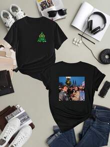 Customizable Women's T-Shirt - Casual Round Neck Short Sleeve, Custom Photo & Text Print, Soft Breathable Fabric, Regular Fit, Machine Washable, All-Season Wear, Custom T Shirt,Fall Clothes For Women, Winter Clothes For Women