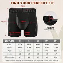 Boxer Hombre 7 Piezas Calzones de Hombre con Pouch de Soporte Total 3D Bambú Rayón Ropa Interior Hombre Transpirable Suave - 7 Negro - Ver 5