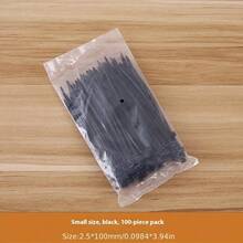 100 قطعة من رباطات الكابلات النايلون ذاتية الإقفال، أربطة تثبيت قوية، رباطات ربط سوداء لتجميع وتنظيم وإدارة الكابلات