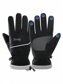 GOUNOD 1 para zimowych rękawic motocyklowych do jazdy na nartach, przeciwzamarzaniowych, antypoślizgowych, termicznych, z grubym wykończeniem i funkcją obsługi ekranów dotykowych, dla kobiet i mężczyzn.