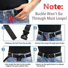 DOOPAI Tactical Belt For Men, 3Pack Military Nylon Web With Heavy Duty Quick Release Metal Buckle{"Color_name":"02Green","Size_name":"28-42WaistAdjustable125cm(Single)"} - 多色1 - 查看 6