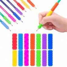 Sensory Textured Silicone Fidget, 14PCS Four Sizes Pencil Grips Handwriting,Classroom School Education Tool For Stress Anxiety ADHD & Autism ,Stuffers Gifts - Multicolor - View 7