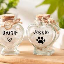 1个定制宠物毛发纪念罐，心形瓶装宠物离世纪念礼品，个性化宠物骨灰盒，宠物毛发纪念罐，生日毕业纪念，多功能，装饰性强，可重复使用，精致时尚，高品质，独一无二，是送给她、男朋友、爸爸、女朋友、妈妈、家人、朋友的理想礼物，也适合茶室、家居、花园、办公室等场合，可用于周年纪念日、情人节、母亲节、生日、父亲节、毕业典礼、婚礼、乔迁之喜等，为家居增添清新气息，定制装饰盘，营造温馨氛围，秋季装饰，时尚设计