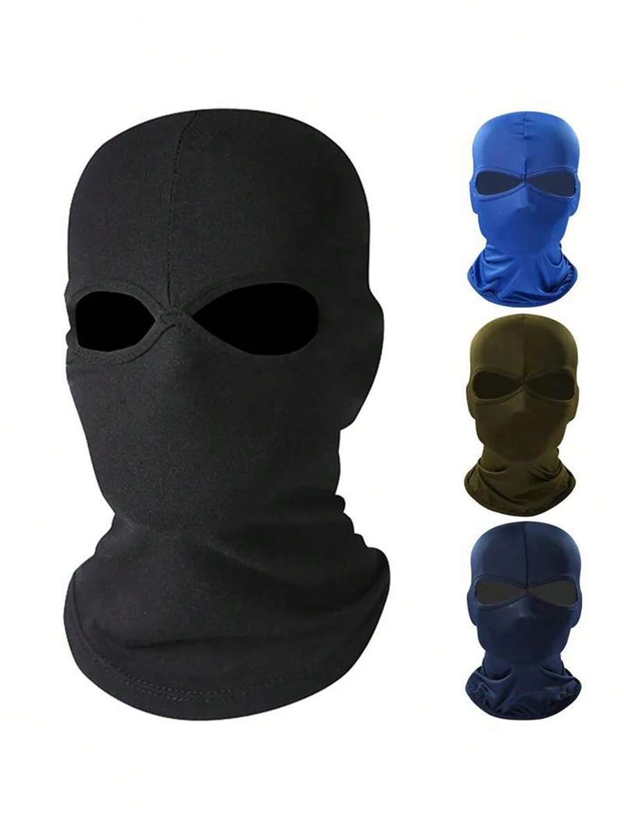 1pc/2pcs Unisex Solid Color Balaclava Face Mask Headwear, Suitable For Outdoor, Water Sports, Daily Use, Travel, Hiking, Skiing - Multicolor - View 1