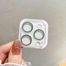 1片亮面一体式钢化玻璃相机镜头保护膜，全覆盖防刮镜头盖，兼容 17/16/15/14/13/12/11系列 - 綠色 - 查看 5