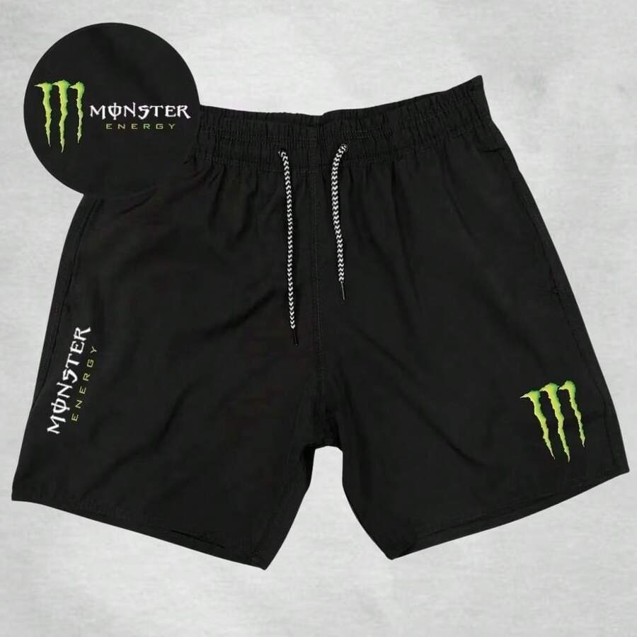 SHORTS BERMUDA TACTEL ELASTANE MONS_TER PREMIUM ENERGIA CROSS SUMMER PROMOTION - 黑色 - 查看 1