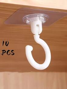 1 Stück 360° drehbarer selbstklebender Deckenhaken - hohe Tragfähigkeit, ohne Bohren installierbar, Multifunktions-Wandhalterung für Windspiele, hängende Pflanzen, Beleuchtung, Heimdekoration, Baldachine, Moskitonetze und Haushaltsorganisation