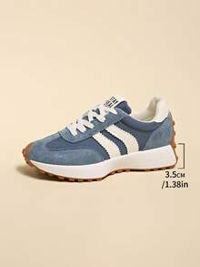 Retro Thick-Sole Sneakers, Thickened Upper, Suitable For Running, Women's Shoes - Blue - View 9