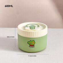 صندوق غداء حراري دائري من الفولاذ المقاوم للصدأ 304 بنمط جميل مع مقبض، صندوق بنتو مزدوج الطبقة معزول قابل للفصل، حاوية غداء محمولة وإعادة الاستخدام مقاومة للتسرب، حاوية تخزين الطعام، آمنة للميكروويف والغسالة الآلية، مناسبة لاستخدام الطلاب والبالغين في المدرسة والمكتب والتخييم والنزهات والسفر