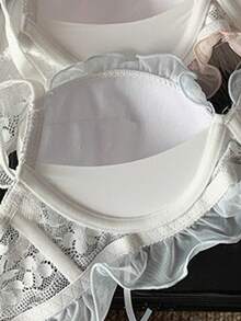 Small Busts Welcome! Sexy Bra/Bra/Underwear, Super-Boosting Bra Set, No Steel Rings - Màu xanh lam - Xem 3