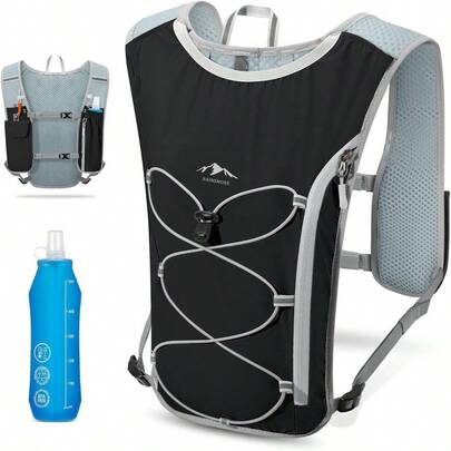 Chaleco de Hidratacin para Correr con Botella Suave de 500ml, Bolsa para Celular Impermeable, Arns Ajustable Antirrebote para Trail Running, Maratn, Ciclismo