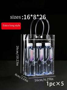 两种尺寸 - 大号：26*16*8厘米，小号：16*13*7厘米 - 透明礼品袋，带提手，可重复使用透明塑料礼品包装袋，适用于精品店、婚礼、生日、婴儿派对、母亲节等场合，也可作为婴儿派对回礼袋和装饰袋使用。 - 透明 - 查看 11