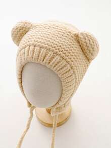 1pc Cute Deer Horn Baby Knit Beanie, Warm & Windproof, Perfect For Daily Wear And Christmas Gift