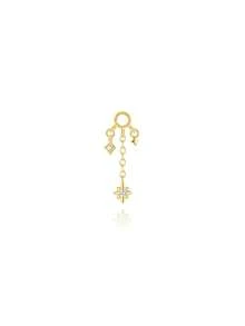 1pc 925 Sterling Silver Earring Accessory, 18k Gold Plated Earring Connector Chain, Convertible Pendant Chain For Women, Suitable For Double Ear Piercings - Gold - View 17