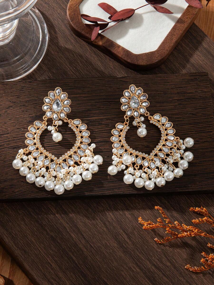 一对波西米亚风心形铃铛耳环，休闲优雅配饰