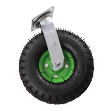 Heavy Duty 10 Inch Swivel Pneumatic Casters Set Of 4 - Rubber Wheels With Bolt-On Mounting, 2 Rigid & 2 Swivel, Ideal For Freight Equipment, Load Capacity 661.39lbs - Black and Green - View 7