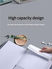 Carpeta transparente tamaño A4 con 20 fundas transparentes, organizador de documentos multiusos