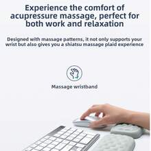 shsosk Memory Foam Wrist Rest Pad, Massage & Fatigue Relief For Programmers, Elbow, Arm, Keyboard, Mouse - Light Grey - View 10