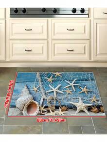 1pc Starfish Art Area Rug - Non-Slip Washable Polyester Fiber Floor Mat, Non-Slip Backing, Suitable For Living Room, Bedroom, Kitchen - Holiday Decor For Christmas, Thanksgiving, Easter, Mother's Day, Father's Day, Living Room Carpet, Christmas Decoration - Multicolor - View 13
