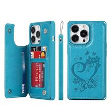 For IPhone 13 Pro Max Case With Card Holder,For IPhone 13 Pro Max Wallet Case For Women Men, Stand And Strap,Leather Shockproof Protective Phone Case Cover- Blue{"Color_name":"E-Blue"} - 多色23 - 查看 1