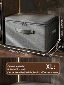 Storage Box With Zipper Lid Cloth Lid Storage Basket Box Foldable Washable Wardrobe Rack Clothes Organizer Container With Handle , Linen Zipper Storage Box With Lid - Simple Style, Hand Washable, Foldable Under Bed Clothes Storage Box, Bedroom Must-Have, Snack Storage Box, Toy Storage Box, Clothes Storage Box