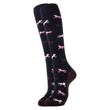 3双装女士过膝骑马袜，舒适户外女士袜，动物主题派对爱马人士礼物袜，创意袜子礼物，送给妈妈、女朋友，马图案过膝袜，圣诞礼物，派对礼品，Y2K风格，舒适