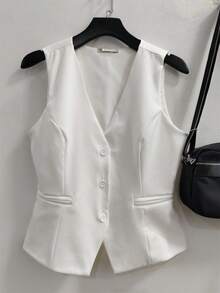 Women's Vest - 新白色 - 查看 1