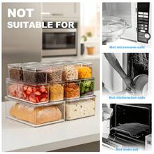14 Pack Fridge Organizer Bins With Lids, Stackable Clear Refrigerator Storage Containers For Fruits, Vegetables, Drinks, Snacks & Pantry Organization,Halloween Candy Storage Box - Trong sáng - Xem 10