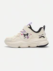 Balabala Kuromi 2025 Autumn/Winter Children's Sports Shoes, Girls' Fleece Lining Anti-Slip Shoes