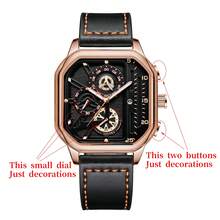 1pc Men's Casual Sports Square Numeric Scale Calendar Dial Classic Quartz Wristwatch (1pc/Set), Watch Box Not Included - Black - View 5