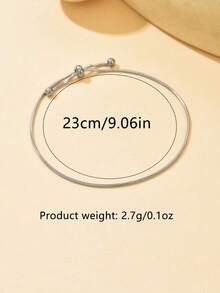 1pc Fashionable Snake Chain Stainless Steel Bracelet For Women, Sophisticated & Versatile Accessory For Daily Wear Or Festive Occasions - 黃金 - 查看 10