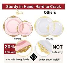 Clear Pink Plastic Plates Disposable - 175pc Party Set For 25 Guests - As Picture/I - View 2