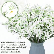 D30 Pcs Baby Breath Artificial Flowers Bulk Artificial Baby Breath Gypsophila Flower 20.8 Inch Real Touch Faux Gypsophila Bouquet Fake Floral Greenery For Wedding Party Decor White - 白色 - 查看 3