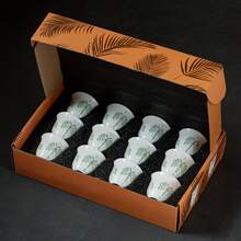 6/12pcs Palm Tree Pattern Reusable Ceramic Espresso Cups, Suitable For Family Gatherings And Special Occasions, Saudi Style, Durable Ceramic Cups | Botanical Themed Decor - Multicolor - View 7