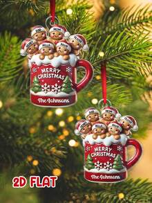 Catygift Individuelle Lebkuchen-Familien Weihnachtsornamente, personalisierte, individuell geformte Feiertags-Dekoration, Geschenk für Eltern, Sammlerstück 2025