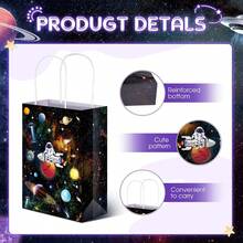 24 Paquetes Bolsas de Regalo de Espacio Exterior Recuerdo de Fiesta Espacial Bolsa de Planeta de Golosinas Dulces Suministro para Ni?o Fiesta Temática de Galaxia (Estilo de Espacio Exterior) - negro - Ver 3