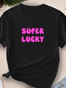 Women's Text Customized T-Shirt, Short Sleeve Round Neck Casual Tops Summer And Spring, Women's Casual Sports T-Shirt