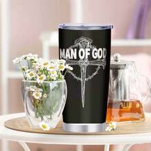 1pc 20 Oz Stainless Cup, Sublimation Mug, Rust Resistant Stainless Steel Ensures Longevity, Coffee Bar Accessory, Enjoying Lemonade While Sunbathing At The Beach, Hot And Cold, Incensed Spirituality Tri